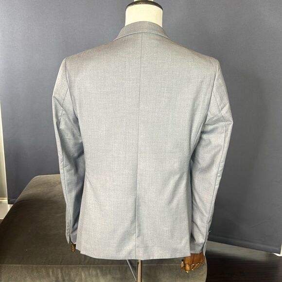 Men’s Gray Suit Jacket Blazer One Button Notched Lapel Size L (38) NWT - Picture 4 of 13